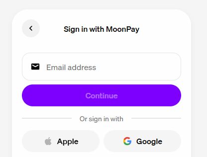MoonPay サインイン